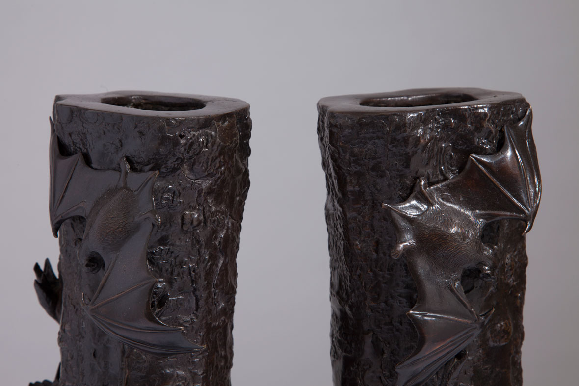 Pair of Bat Vases